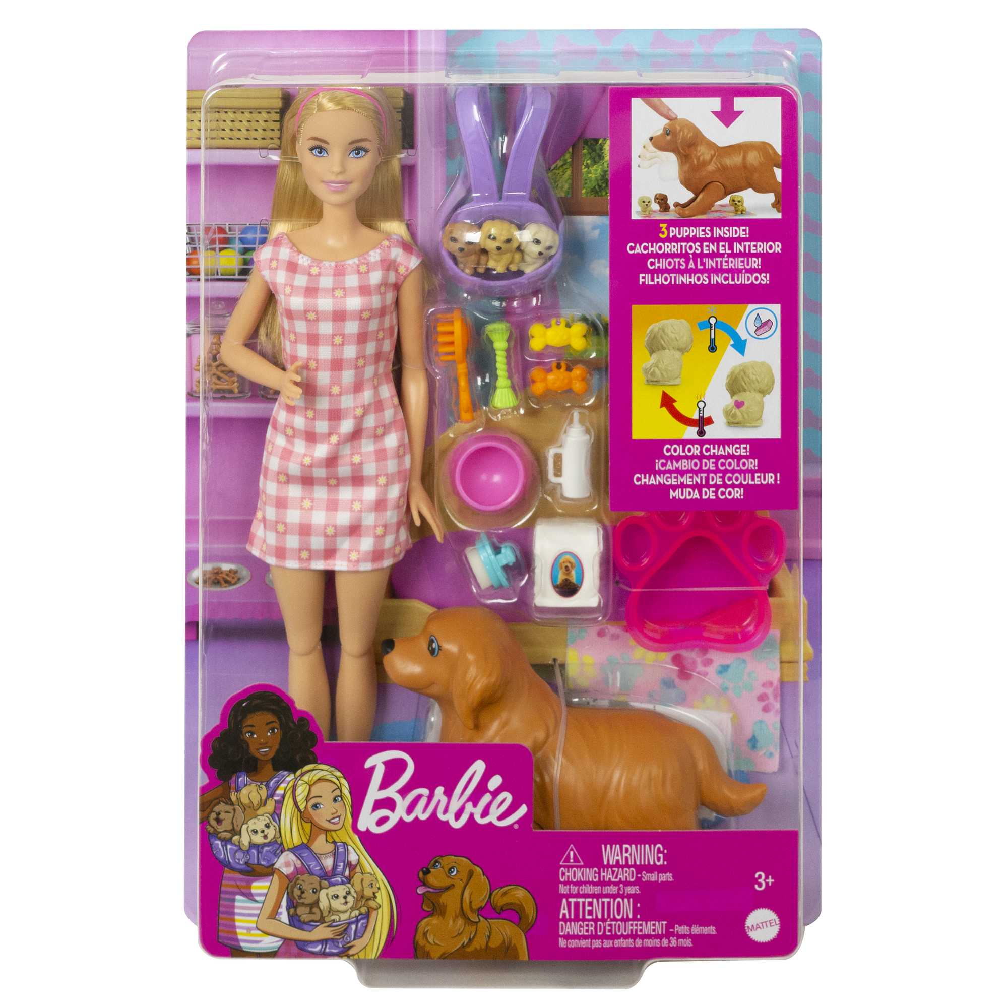 Barbie Newborn Pups Playset With Doll & Animal Toys - Image 6