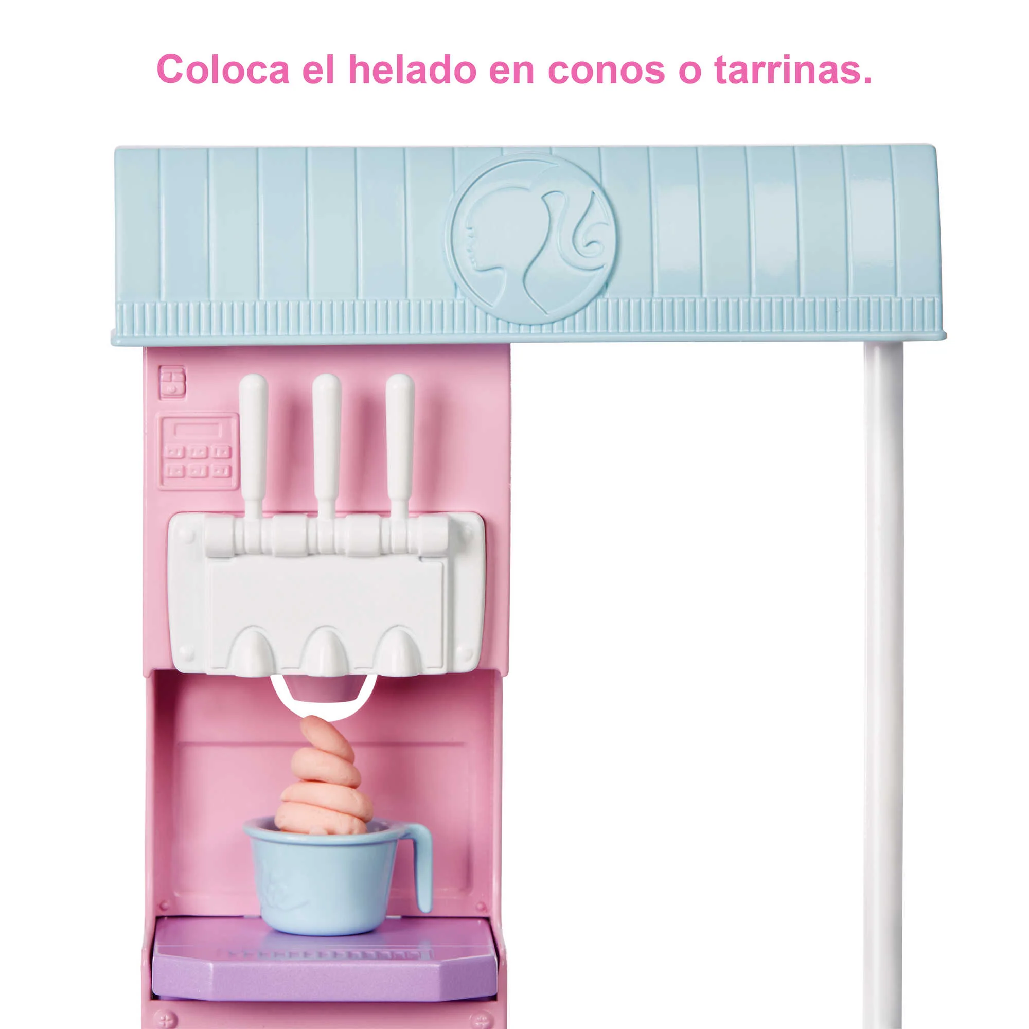 Conjunto De Juego De Heladería De Barbie Con Muñeca Rubia De 30,48Cm, Heladería, Función De Hacer Helados Y Piezas De Juego Realistas - Image 3