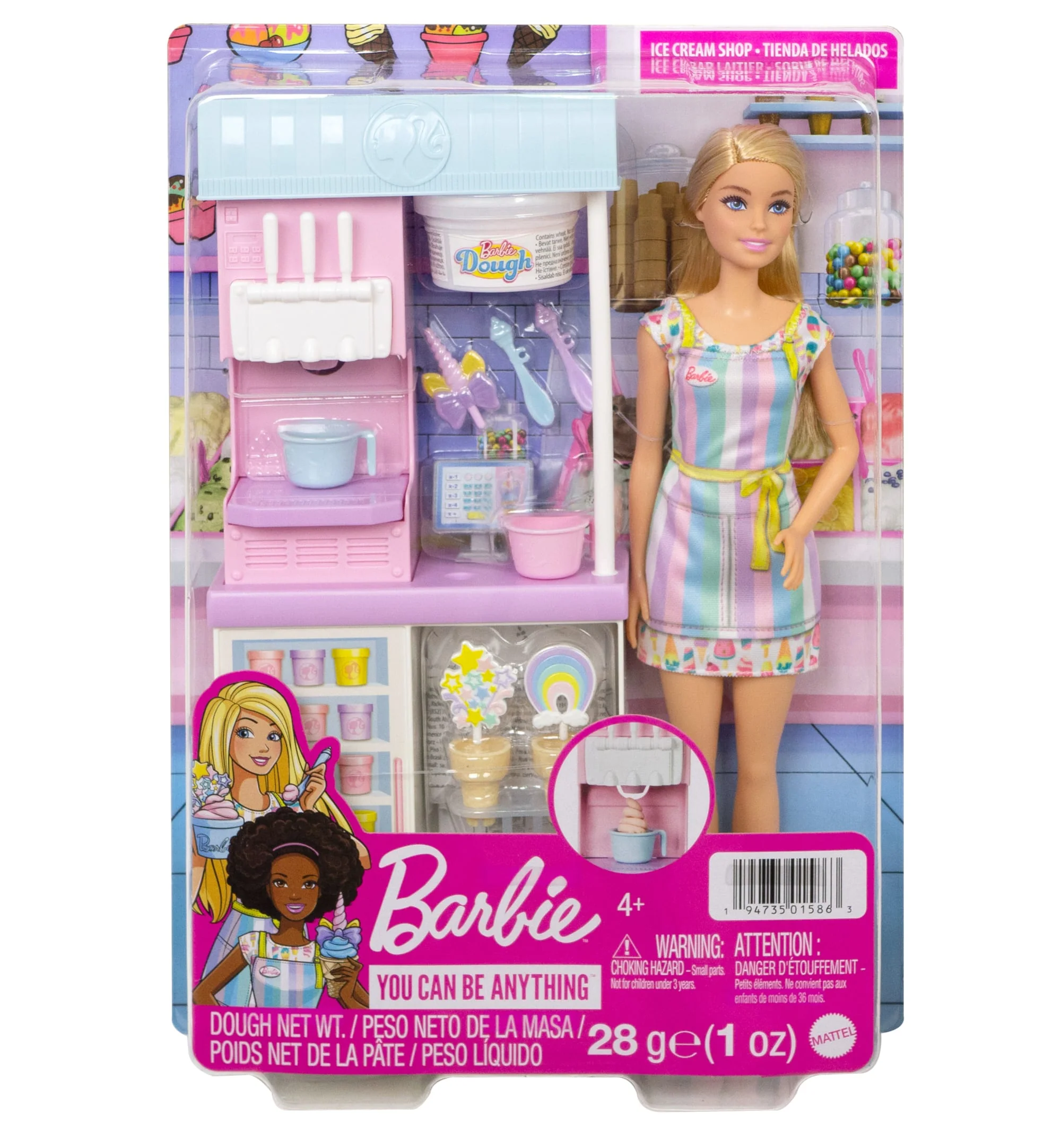Conjunto De Juego De Heladería De Barbie Con Muñeca Rubia De 30,48Cm, Heladería, Función De Hacer Helados Y Piezas De Juego Realistas - Image 6