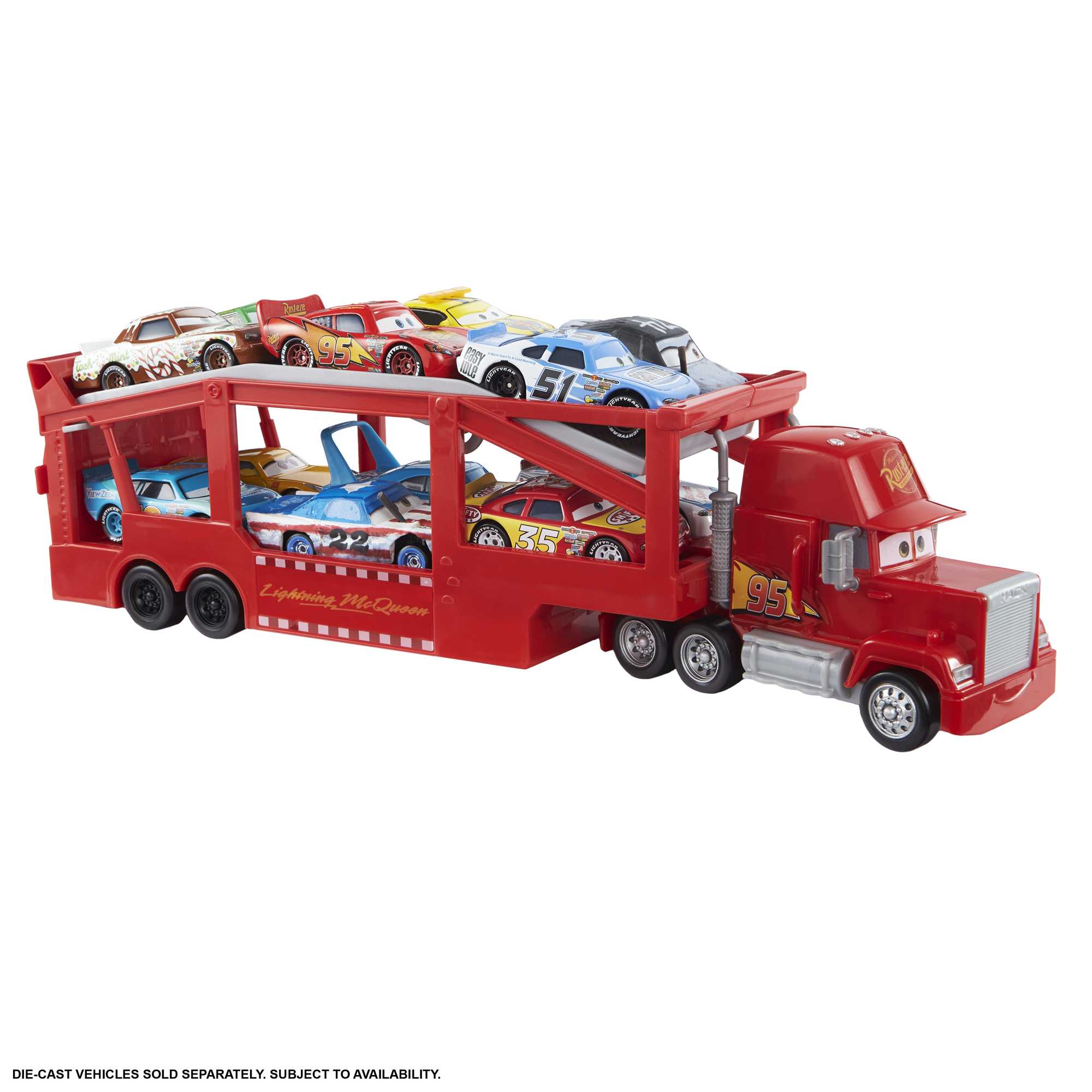 Camión Mack De Disney Pixar Cars Con Rampa, 33,02Cm Y Capacidad Para 12 Coches - Image 4