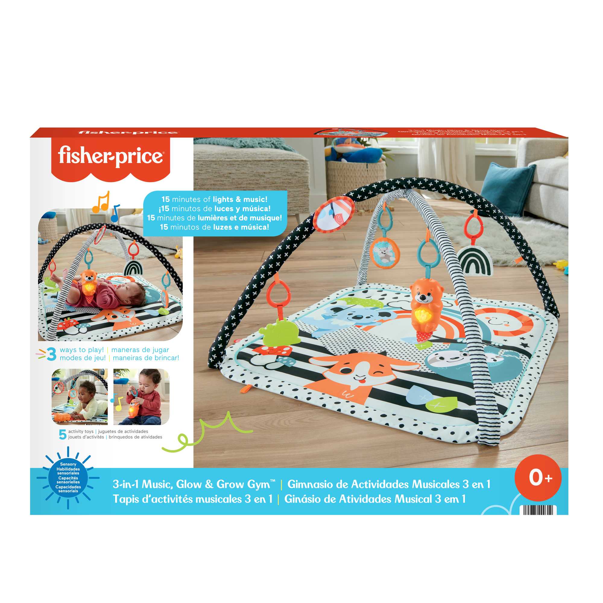 Fisher-Price 3-In-1 Music Glow And Grow Gym Infant Playmat With Lights & Removable Toys - Image 6