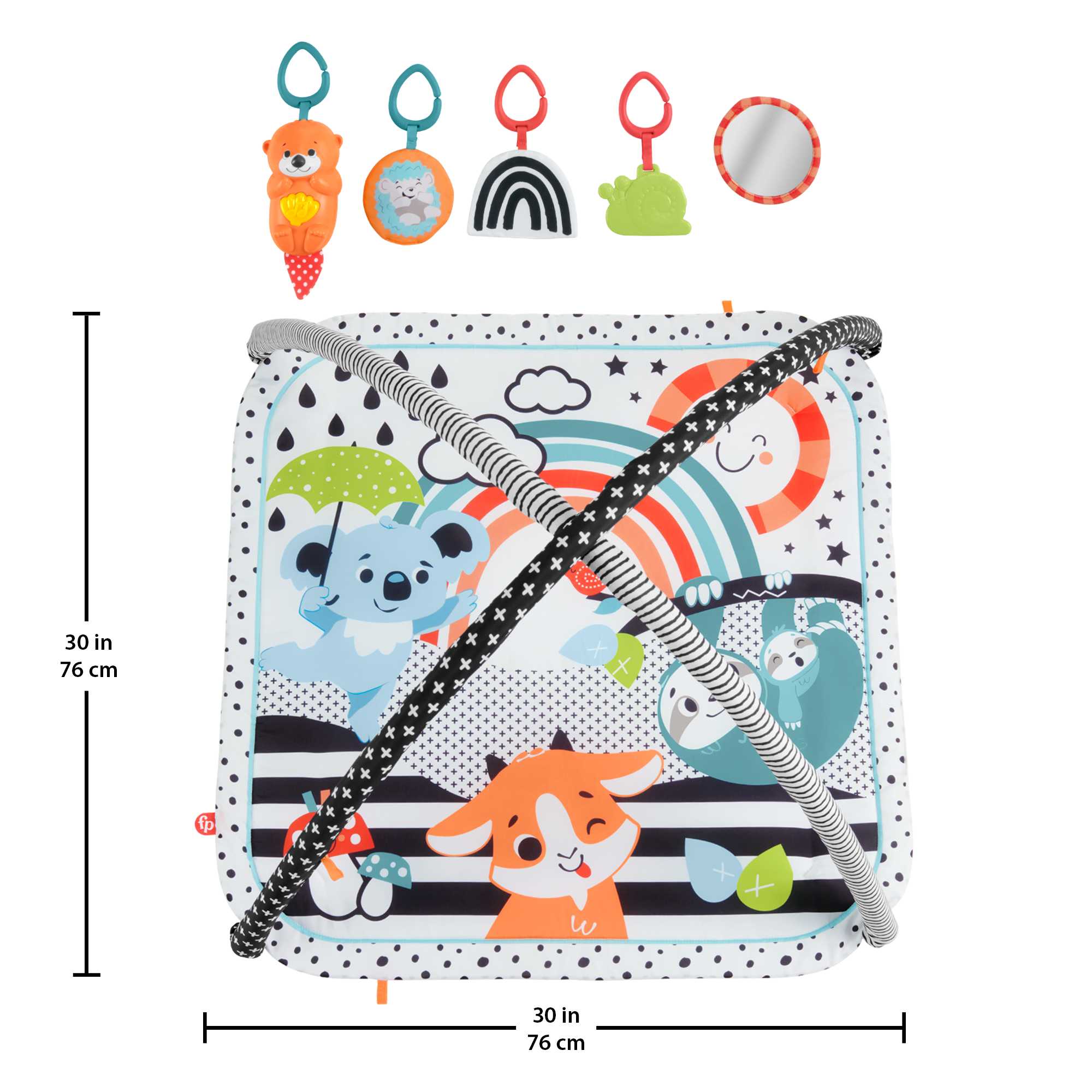 Fisher-Price 3-In-1 Music Glow And Grow Gym Infant Playmat With Lights & Removable Toys - Image 7