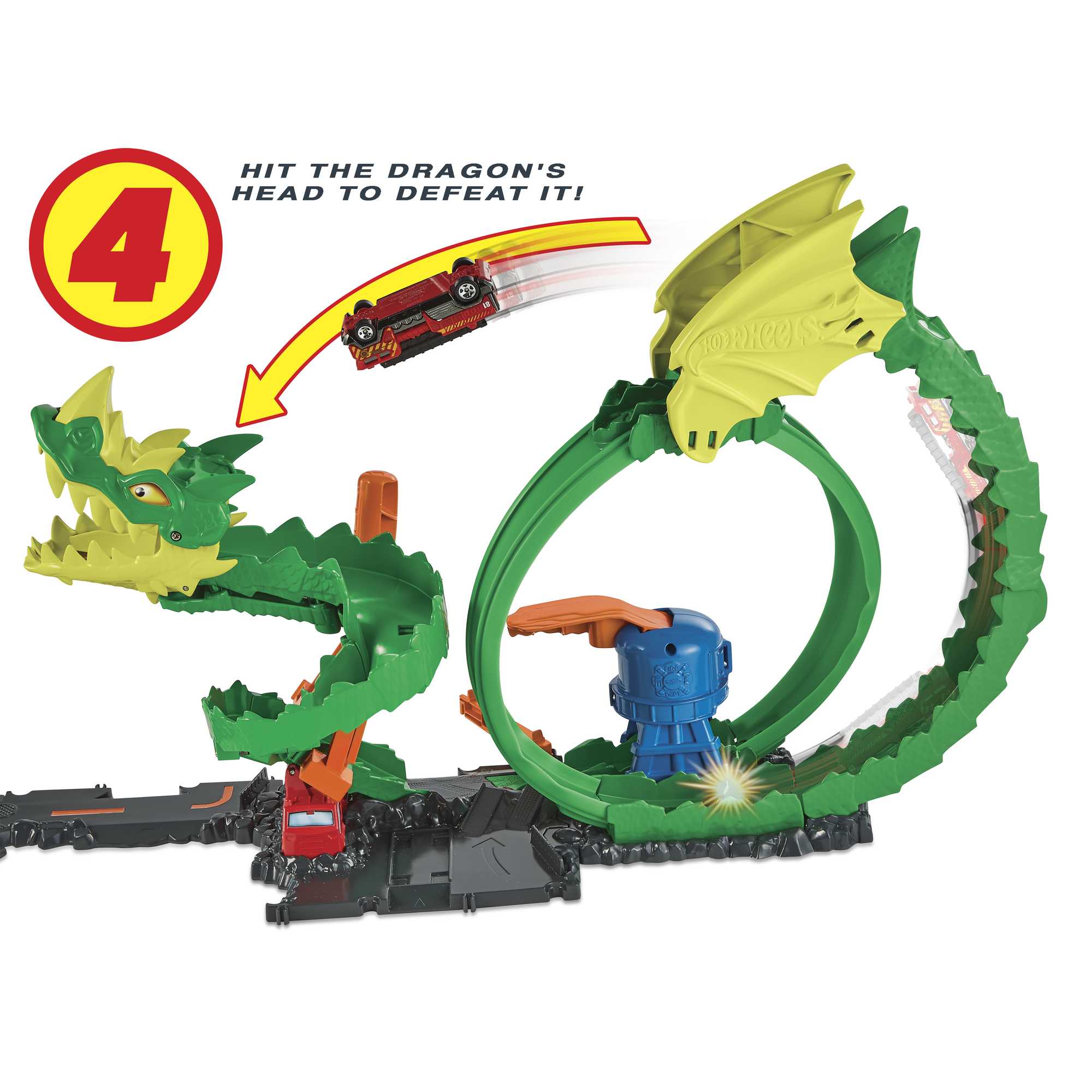 Hot Wheels City Dragon Drive Firefight, Firestation Playset - Image 6