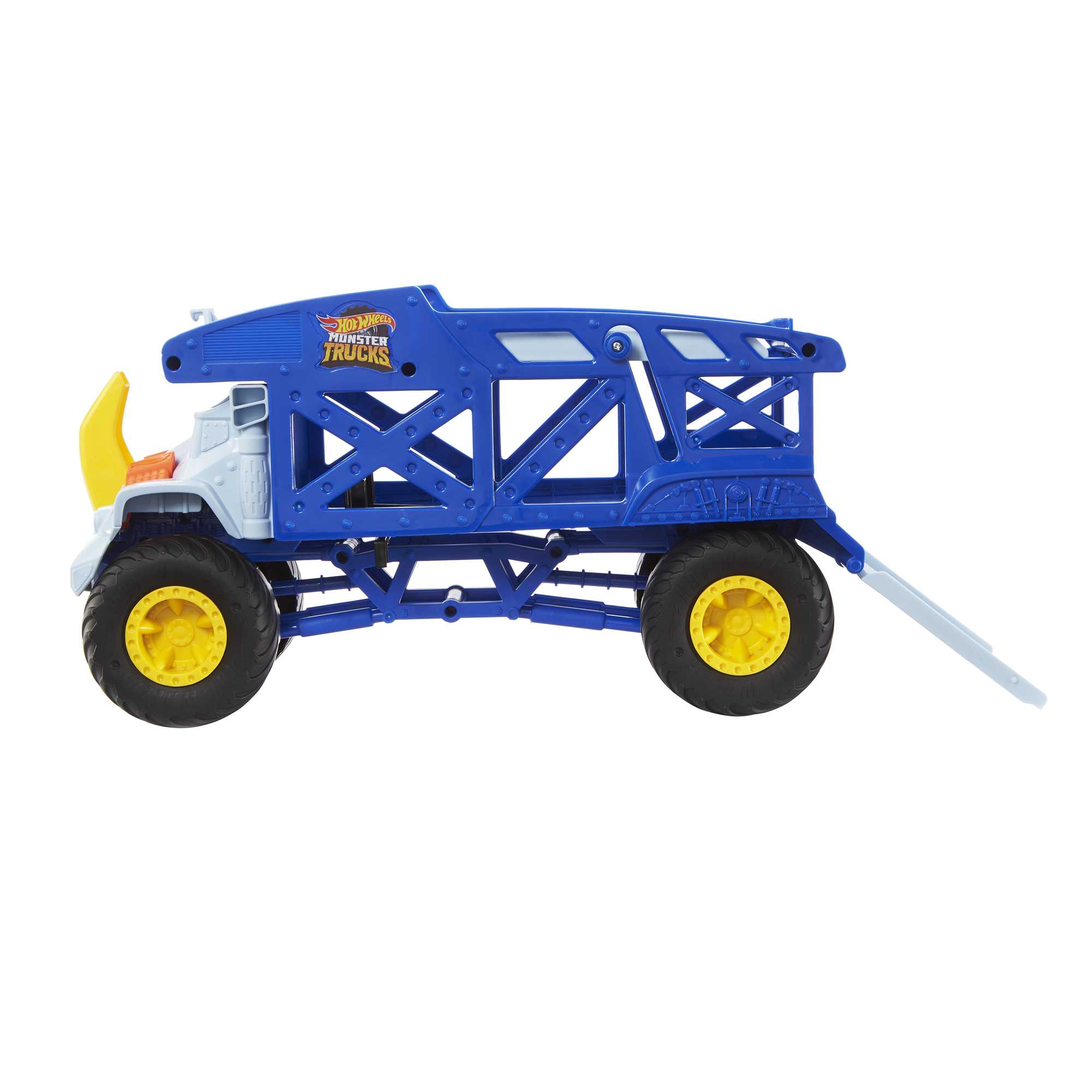Hot Wheels Monster Trucks Rino Camión de transporte de coches de juguete con pista - Image 3