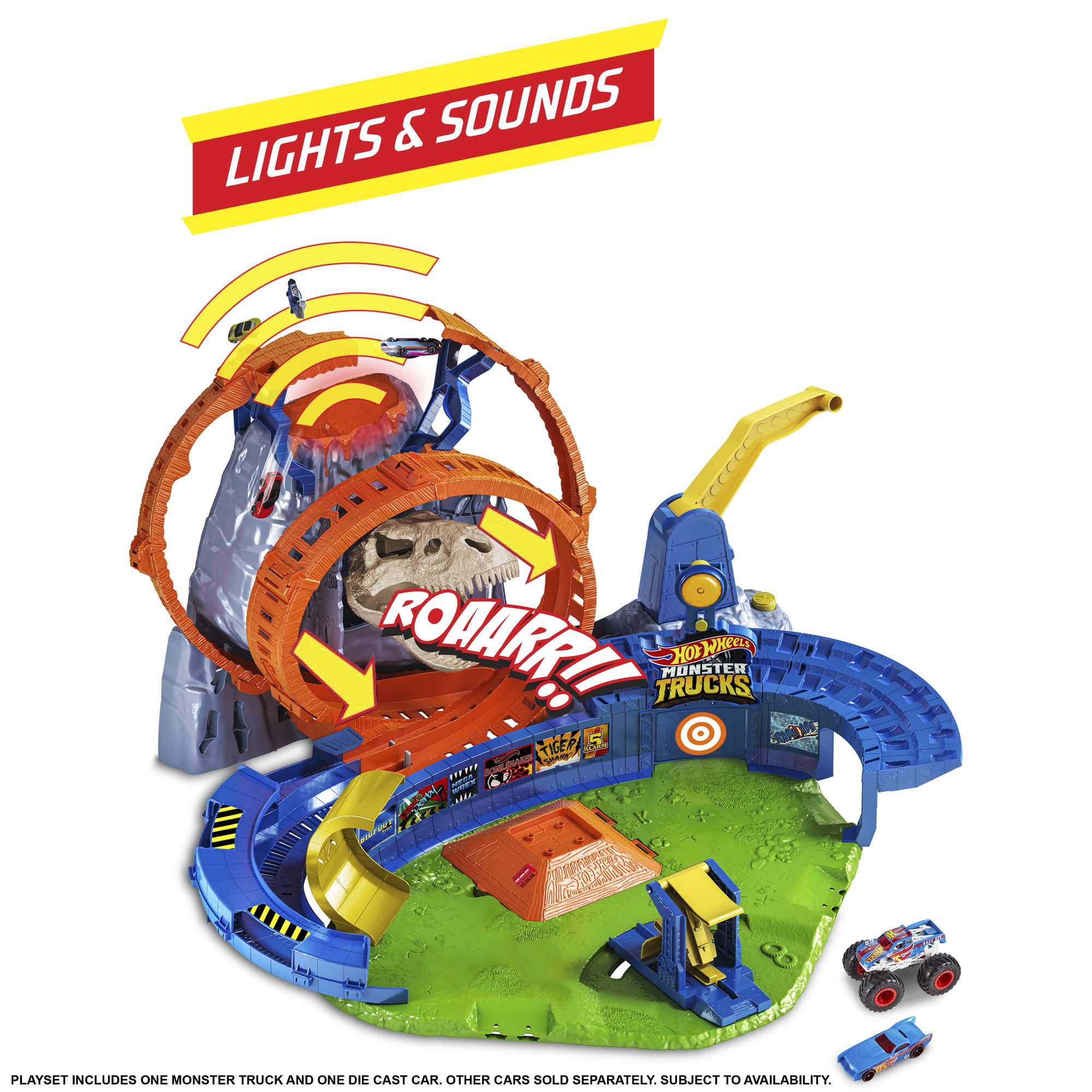 Hot Wheels Monster Trucks T-Rex Volcano Arena - Image 3
